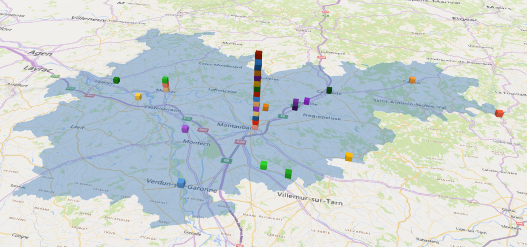Carte montrant l'implantation de nos associations adhérentes dans le Tarn-et-Garonne