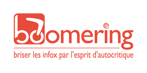 Logo Boomering, briser les infox par l'esprit d'autocritique